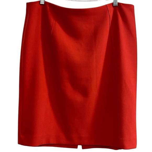 Halogen Women's Red A-Line Knee Length Skirt Size 14 Business Casual - Picture 1 of 10